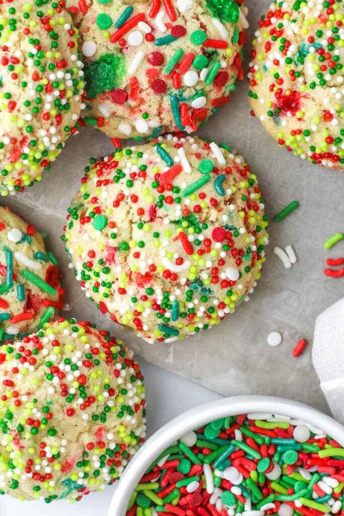 Soft Christmas sprinkle cookies