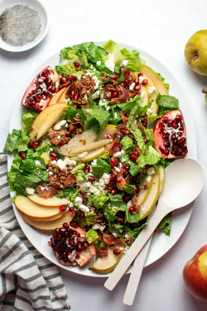 Winter Green Salad with Pomegranate, Pears, and Pecans